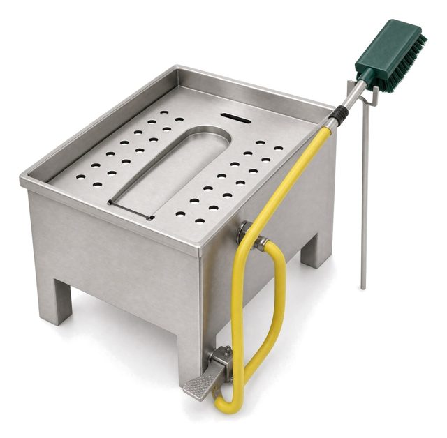 Lavabotas manual con pedal de acero inoxidable, código NAL-LVB-1